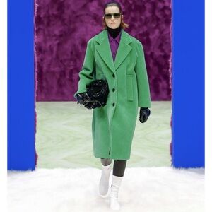 💚 PRADA Runway Emerald Corduroy Coat – Smeraldo – Size 38 – New with Tags
